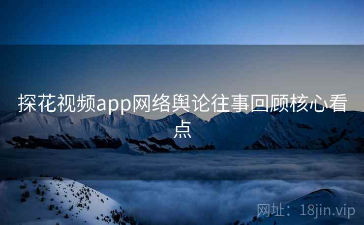 探花视频app网络舆论往事回顾核心看点