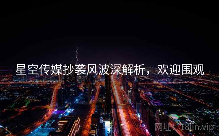 星空传媒抄袭风波深解析，欢迎围观