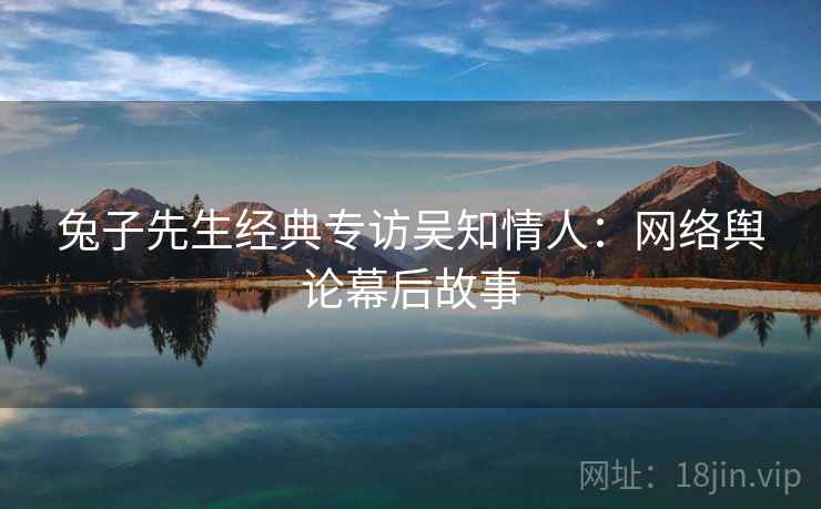 兔子先生经典专访吴知情人：网络舆论幕后故事