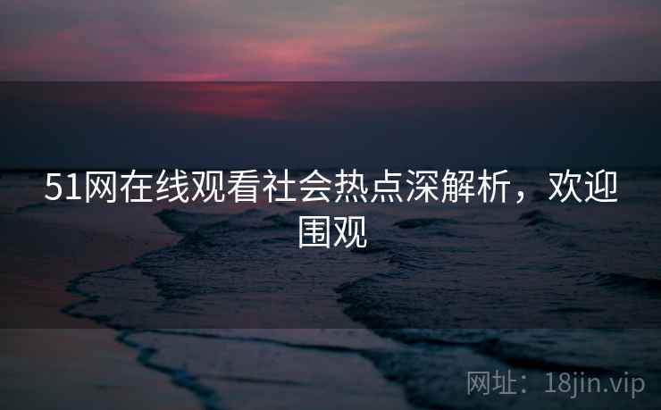 51网在线观看社会热点深解析，欢迎围观